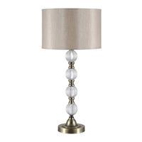 Antique Brass & Clear Acrylic Balls Table Lamp with Shade