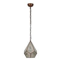 antique glass electrified pendant light silver