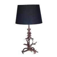 Antique Antler Table Lamp, Copper/Black