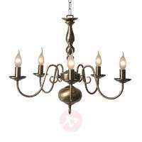 Antique brass BARROCCO chandelier, 5-bulb