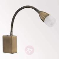Antique brass wall light LUIS with Flex arm + LED