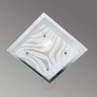 Angular ceiling lamp Wave with decorative glass