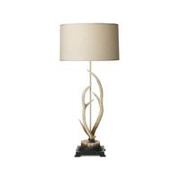 ANT4215 Antler Table Lamp In Bleached Colourings With Natural Cream Shade