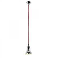 Anglepoise DUO Pendant in Bright Chrome with Red Cable