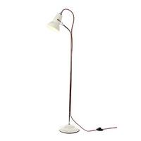 Anglepoise DUO Floor Lamp in White with Red Cable Braid
