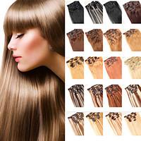 anna 7pcs brazilian clip in human hair extensions brazilian straight h ...