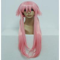 anime gasai yuno 80cm long straight light pink cosplay wig halloween c ...