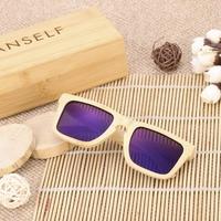 anself bamboo wooden outdoor sports cycling uv400 unisex polarized sun ...