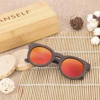 Anself Bamboo Wooden Outdoor Sports Cycling UV400 Unisex Polarized Sunglasses