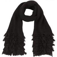 Anta Q\'ulqi Baby Alpaca - knitted scarf with fringes 100% baby alpaca wool women\'s Scarf in black