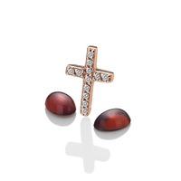 Anais Rose Gold Cross and Garnet