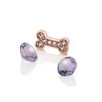 Anais Rose Gold Dog Bone and Amethyst