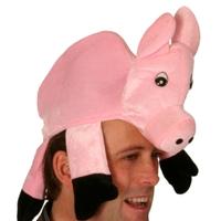 Animal Pig Pink With Funny Eyes Hat