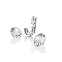 Anais Initial \'J\' Rhodium and White Topaz