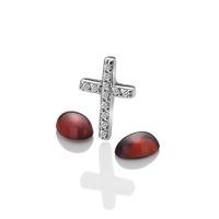 Anais Rhodium Cross and Garnet