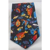 Anucci multi-coloured fish print tie