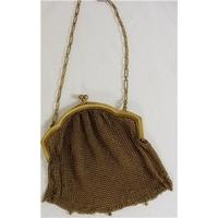 antique victorian small gold coloured chain mail purse