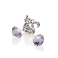 Anais Rhodium Cat and Amethyst