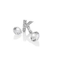 Anais Sterling Silver Letter \'K\' and White Topaz Charm EX230