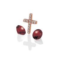 Anais Rose Gold Plated Cross and Garnet Charm EX117