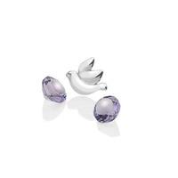 anais sterling silver dove and amethyst charm ex102