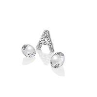 Anais Sterling Silver Letter \'A\' and White Topaz Charm EX220