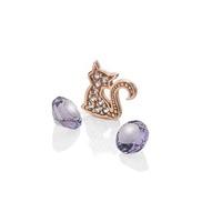 Anais Rose Gold Plated Cat and Amethyst Charm EX219