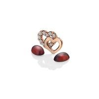 Anais Rose Gold Plated Double Heart and Garnet Charm EX107