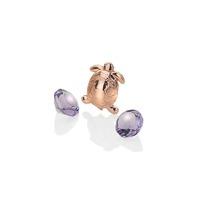 Anais Rose Gold Plated Turtle and Amethyst Charm EX105