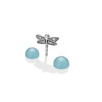 Anais Sterling Silver Dragonfly and Blue Agate Charm EX204