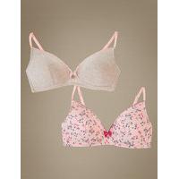 Angel 2 Pack Moulded Non Wired Full Cup Bras