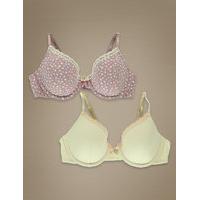 Angel 2 Pack Cotton Rich Slightly Padded Full Cup Bras