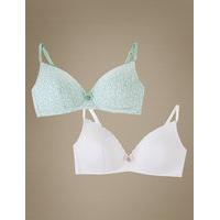 Angel 2 Pack Cotton Rich Non Wired Full Cup Bras
