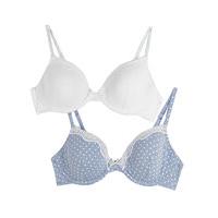 Angel 2 Pack Cotton Rich Moulded Underwired Assorted Bras