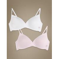 Angel 2 Pack Moulded Non-Wired Lace Wing Bras