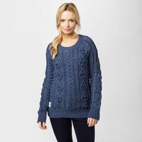 animal womens errie cable knit jumper navy navy