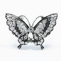 Antique Silver Butterfly Shape Brooch Scarf Buckle Jewelry Accessories Scarf Ring For Lady