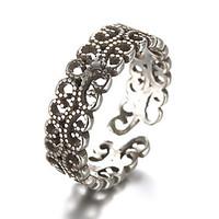 Antique Silver Vintage Stype Open Band Midi Ring for Men/Women