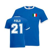 andrea pirlo italy ringer tee blue