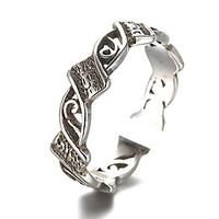 Antique Silver Vintage Style Flower Open Band Midi Ring for Men/Women Jewelry