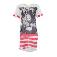 animal print t shirt dress