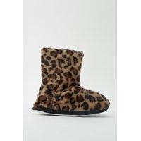 Animal Print Faux Fur Slipper Boots
