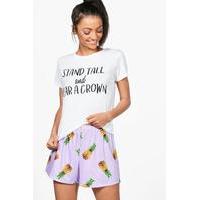 Ana Stand Pineapple T-Shirt & Shorts Set - multi