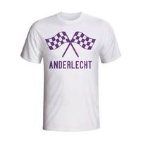 anderlecht waving flags t shirt white kids