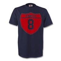 andres iniesta barcelona crest tee navy