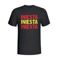 andres iniesta spain player flag t shirt black