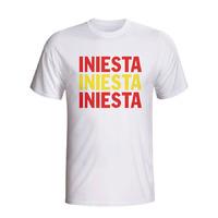 andres iniesta spain player flag t shirt white