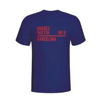 andres iniesta barcelona squad t shirt navy