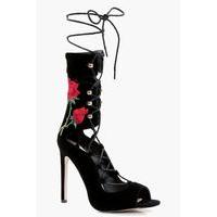 Ankle Band Lace Up Heel - black