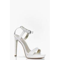 Ankle Strap Platform Heels - white